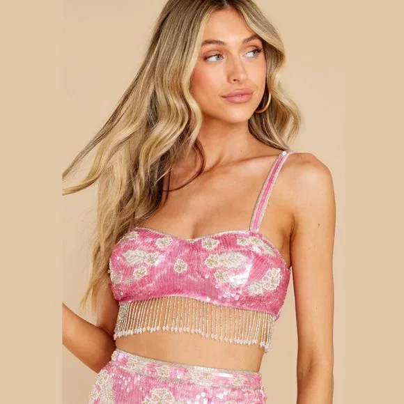 Maeva Crop Top - Raspberry Sparkle 4 / Kalasie Mini Skirt - Raspberry Sparkle 0 - Picture 9 of 10